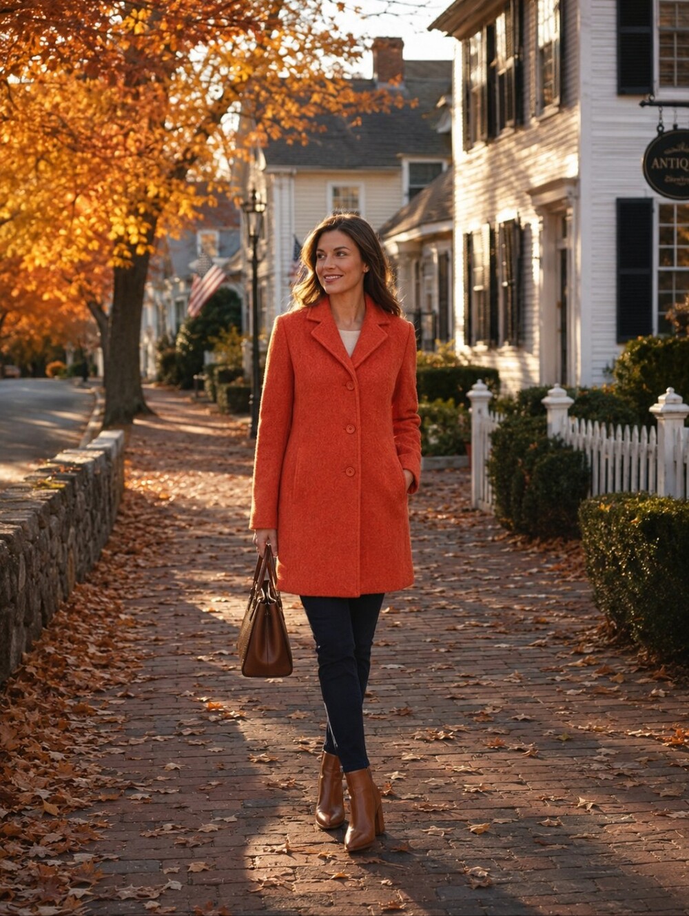 Vtg 80s John Caruana orange mohair coat